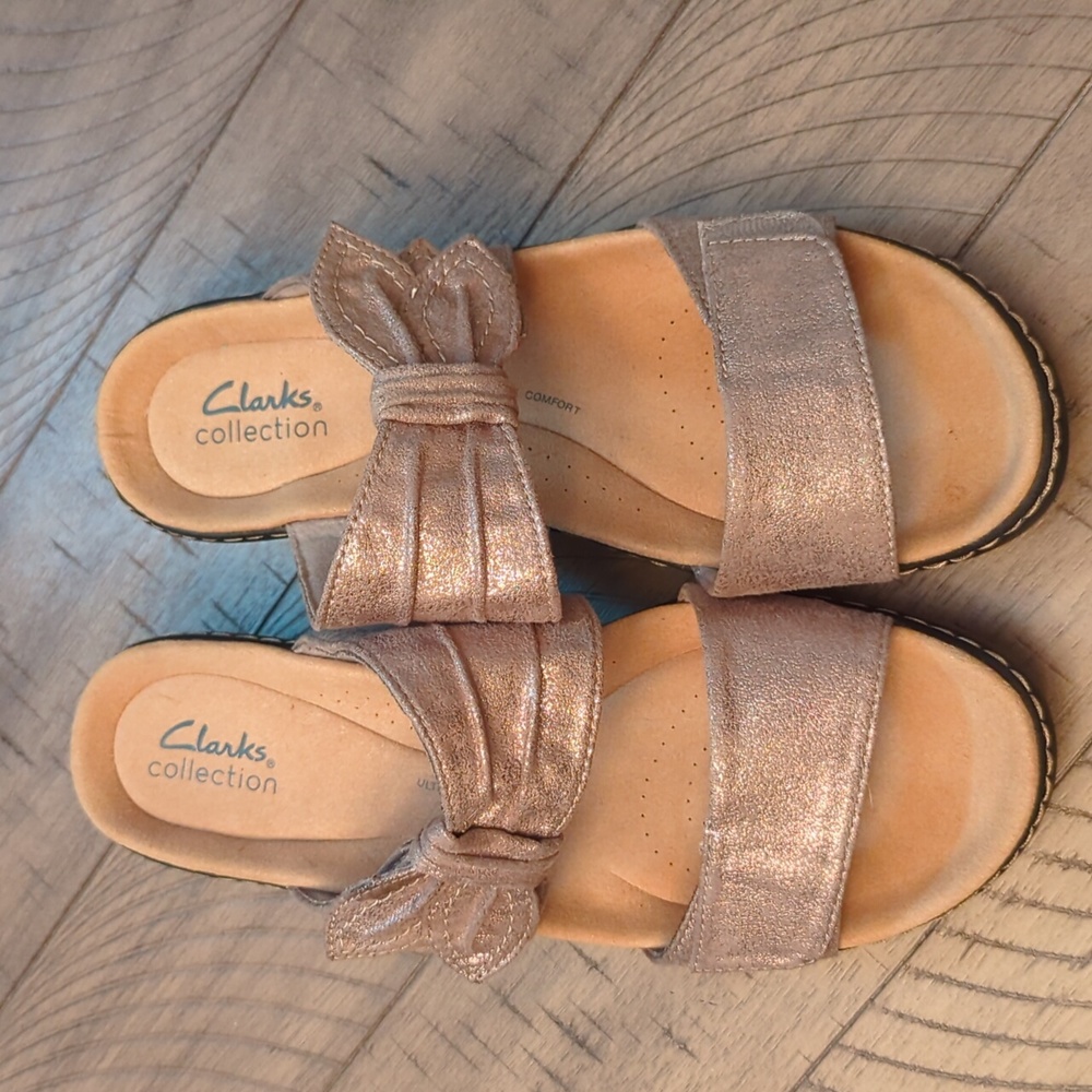 Clarks Collection Adjustable Slide Sandals